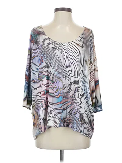 Pre-owned Alexis 3/4 Sleeve Blouse In Silver