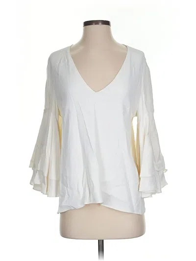 Pre-owned Alexis 3/4 Sleeve Blouse In White
