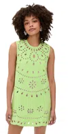 Alexis Adilyn Crystal-embellished Cutout Stretch-crepe Mini Dress In Green