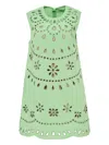 Alexis Adilyn Laser-cut Floral-pattern Mini Dress In Green