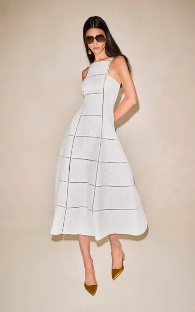 Alexis Adine Linen-silk Midi Dress In White