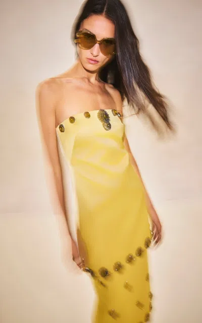Alexis Adrien Maxi Skirt In Gold