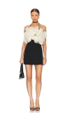 Alexis Aisha Ruffle Halter Mini Dress In Black