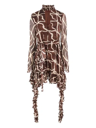 ALEXIS AMALIA RUFFLED MINI DRESS