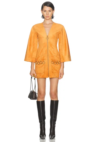 Alexis Anesa Faux Suede Mini Dress In Orange