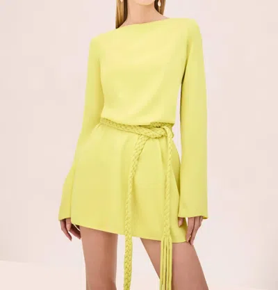 Alexis Angelie Long Sleeve Mini Dress In Chartreuse In Yellow