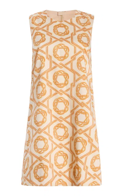 ALEXIS ANICKA PRINTED CREPE MINI SHIFT DRESS