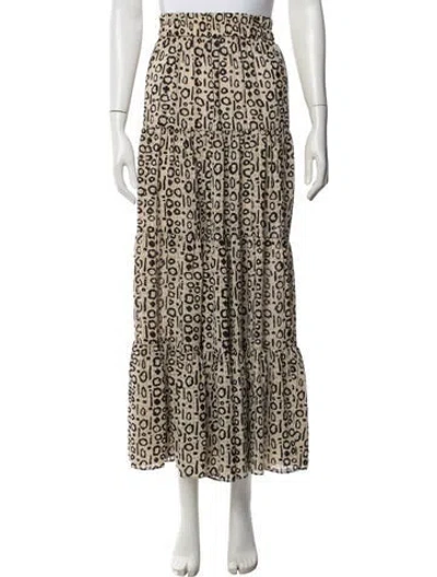 Pre-owned Alexis Animal Print Keyhole Accent Pajamas In Neutrals