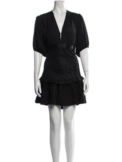 Pre-owned Alexis Animal Print Mini Dress In Black
