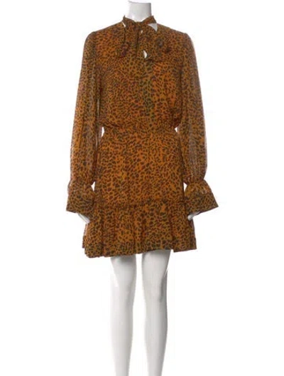 Pre-owned Alexis Animal Print Mini Dress In Neutral