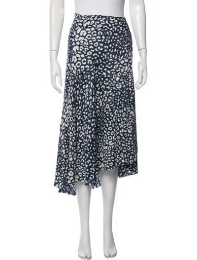 Pre-owned Alexis Animal Print Mini Skirt In Blue