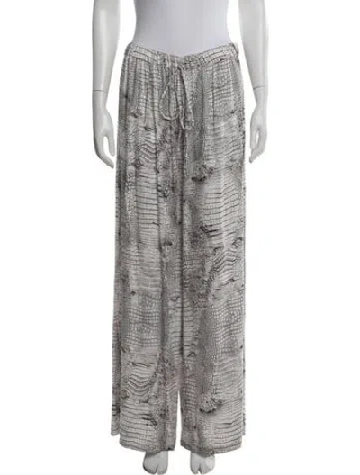 Pre-owned Alexis Animal Print Wide Leg Pants In Grey
