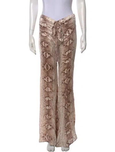 Pre-owned Alexis Animal Print Wide Leg Pants In Neutral