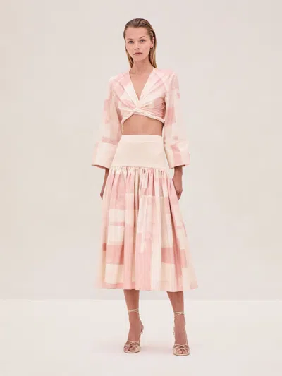 Alexis Ansalm Top In Pink Brushstroke