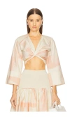 Alexis Ansalm Top In Pink Brushstroke