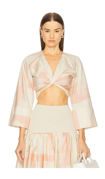Alexis Ansalm Top In Pink Brushstroke