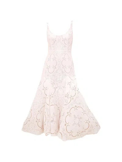 Alexis Antibes Guipure-lace Midi Dress In Gold