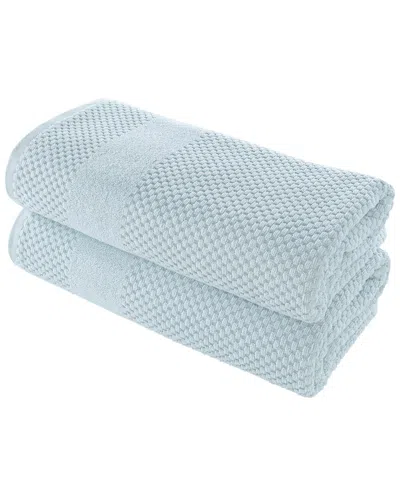 Alexis Antimicrobial Honeycomb Bath Sheet Pack Of 2 In Blue