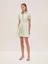 Alexis April Puffed-sleeve Pleated Mini Dress