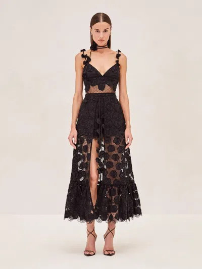 Alexis Armas Romper & Cape In Black