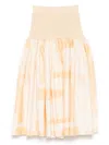 Alexis Arnette Knit Waistband Skirt In Beige Brushstroke