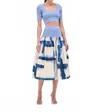 Alexis Arnette Pull-over Midi Skirt In Blue Multi In Blue