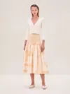 Alexis Arnette Knit Waistband Skirt In Beige Brushstroke In Beige Brushstroke