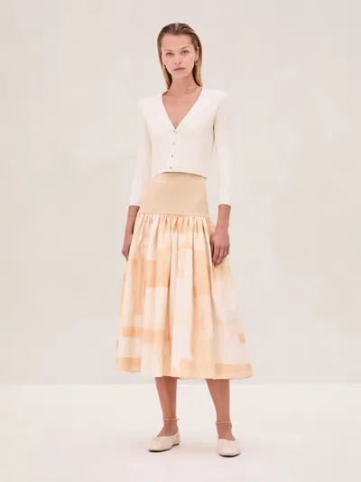 Alexis Arnette Skirt In Beige Brushstroke