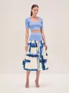 Alexis Arnette Skirt In Blue Brushstroke