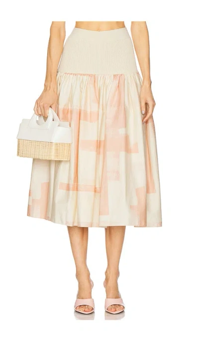 Alexis Arnette Skirt In Pink Brushstroke