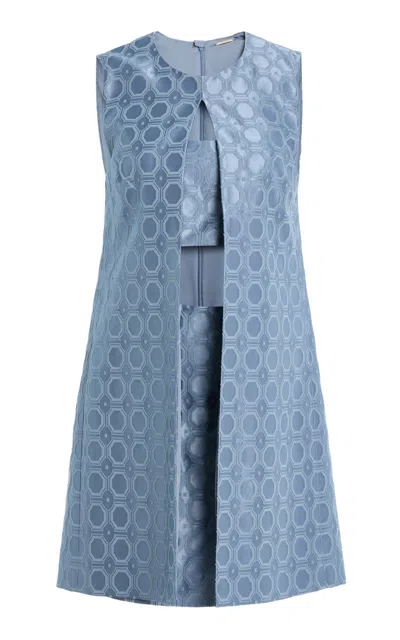 ALEXIS ASHA LAYERED CUTOUT JACQUARD COTTON-BLEND MINI DRESS