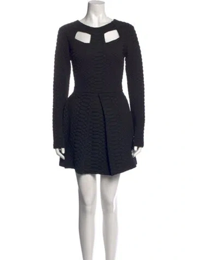 Pre-owned Alexis Asymmetrical Mini Dress In Black