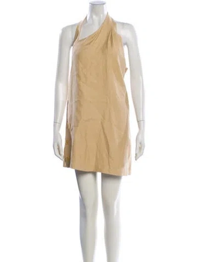 Pre-owned Alexis Asymmetrical Mini Dress In Neutral