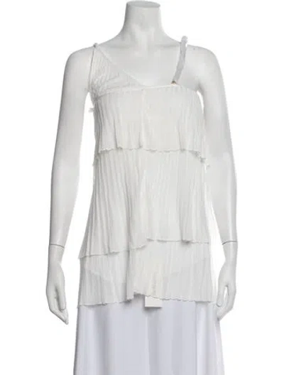 Pre-owned Alexis Asymmetrical Sleeveless Top W/ Tags In White