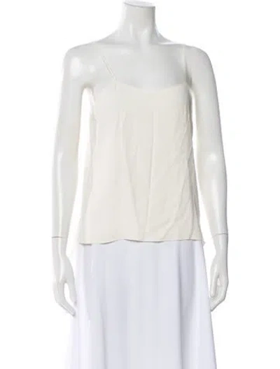 Pre-owned Alexis Asymmetrical Sleeveless Top In White