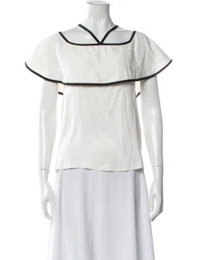 Pre-owned Alexis Asymmetrical Sleeveless Top In White