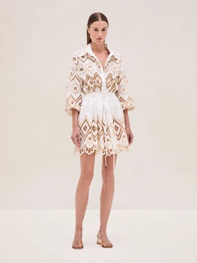 Alexis Atarra Dress In White