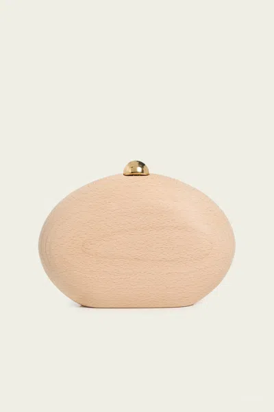 Alexis Athena Wood Clutch In Natural