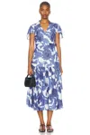 Alexis Avanna Floral Short-sleeve Wrap Dress In Abyssb Blue