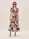 Alexis Avanna Midi Dress In Obsidian Brown In Obsidian Brown