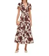 Alexis Avanna Midi Dress In Obsidian Brown In Multi