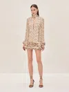 Alexis Azira Cutout Polka-dot Ruffle Mini Dress In Painted Dot
