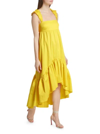 Alexis Barbara Women's Natalia Ruffled High Low Maxi Dress In Yellow