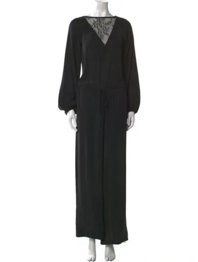 Pre-owned Alexis Bateau Neckline Jumpsuit In Black