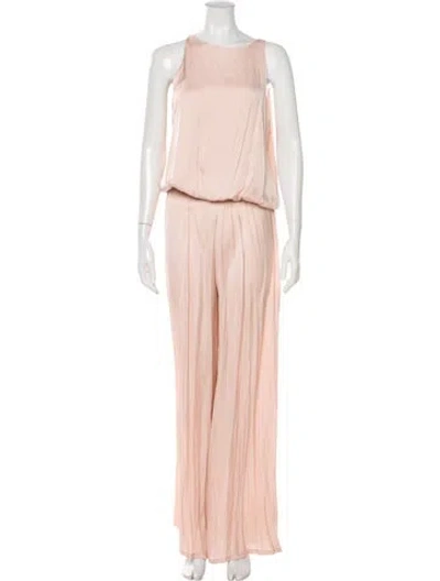 Pre-owned Alexis Bateau Neckline Jumpsuit In Pink