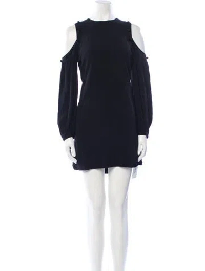Pre-owned Alexis Bateau Neckline Mini Dress In Black