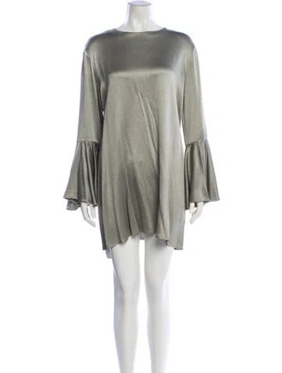 Pre-owned Alexis Bateau Neckline Mini Dress In Green