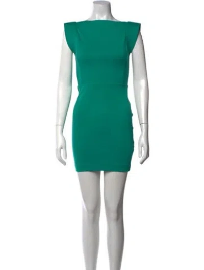 Pre-owned Alexis Bateau Neckline Mini Dress W/ Tags In Green