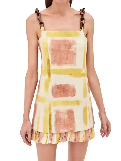 Alexis Beleza Dress In Yellow Brushstroke