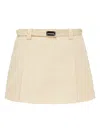 Alexis Belted Pleated Skirt In Brown